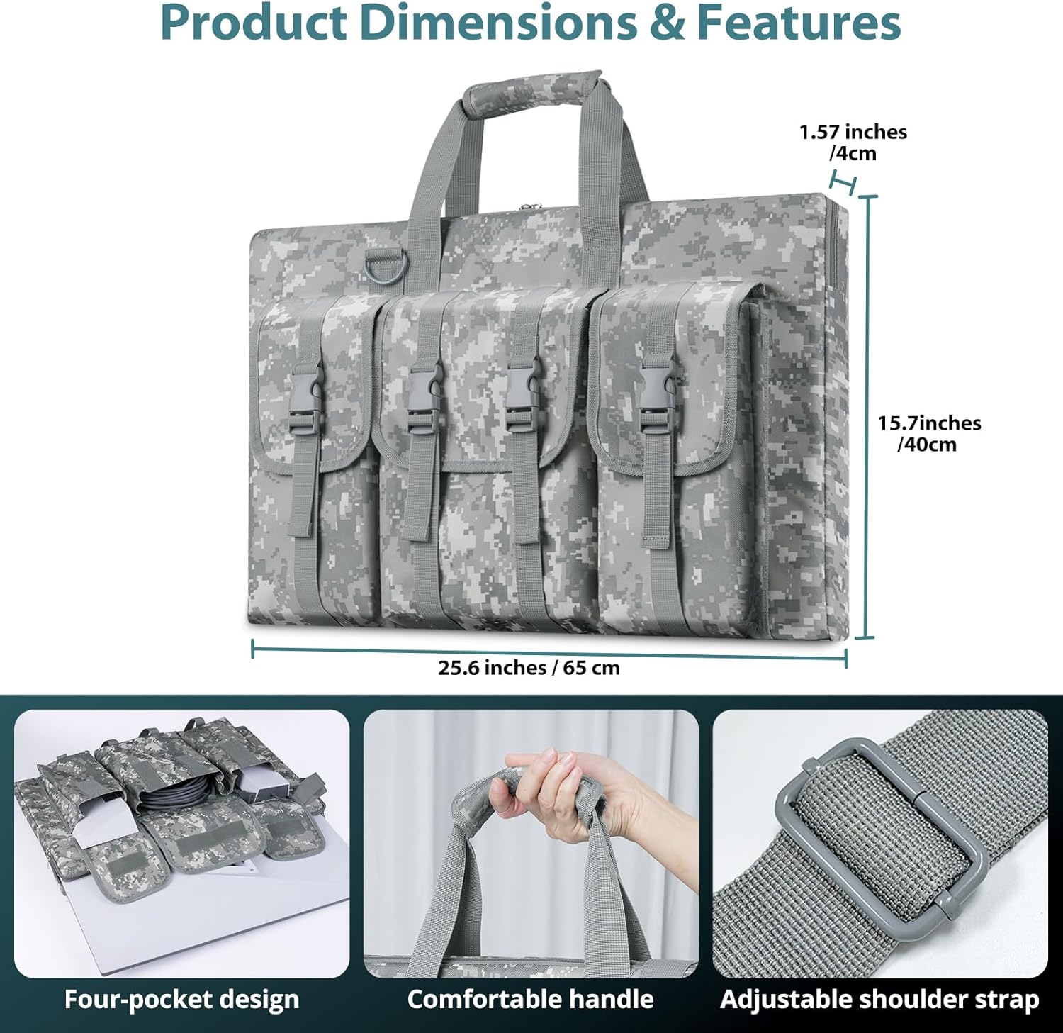 Starlink Gen3 Carrying Case, Waterproof Shockproof Storage Bag with Multi-Pockets for Starlink Standard V3 Dish, Cable, Router & Accessories, Portable Travel Bag for RV, Camping & Outdoor Use-3