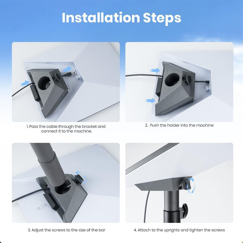 Starlink Mini Pole Mount Adapter, Heavy-Duty ASA/ABS Mount Bracket with Cable Management, for Starlink Mini Dish, Roof, RV, Camping & Outdoor Installation-1