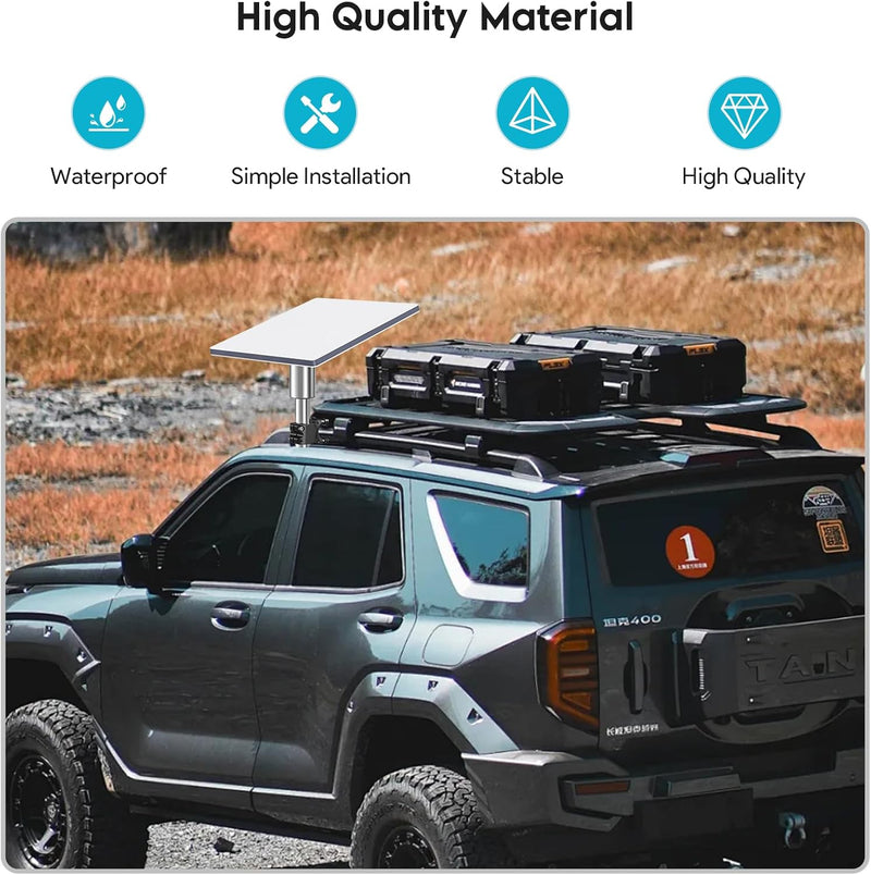 Starlink Roof Rack Pole Mount, Heavy-Duty Stainless Steel RV Mount for Starlink Flat High Performance/Gen3, Adjustable Vehicle Mount for Car, RV, Truck, Yacht & Outdoor Use-4