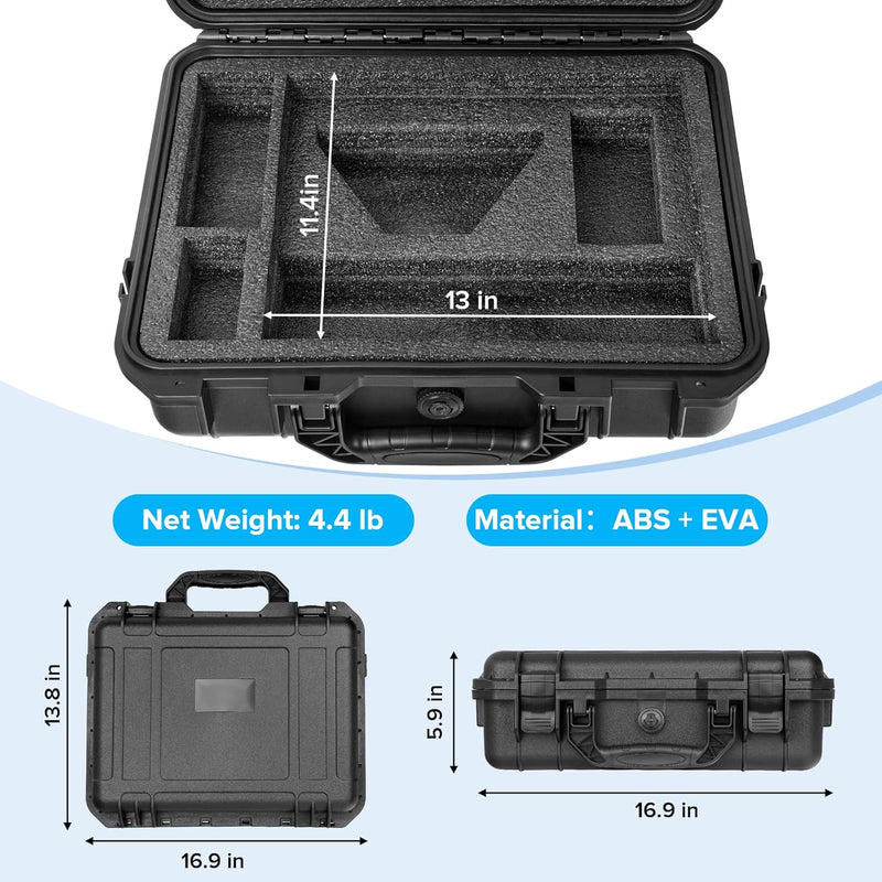 Starlink Mini Hard Case, IP67 Waterproof Shockproof Protective Case with Custom Foam for Starlink Mini Dish, Mount, Cable & Accessories, Portable Travel Case for RV, Camping & Outdoor Use-3