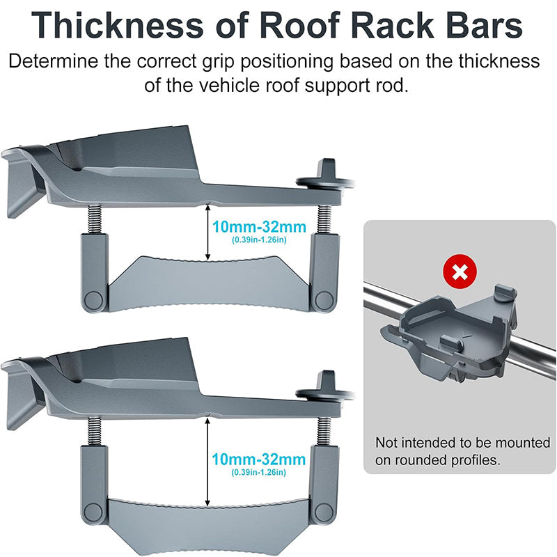 Starlink Mini Roof Rack Mount, No-Drill Vehicle Mount Bracket for Starlink Mini, Fits 10-32mm Roof Bars for Car, RV, Yacht & Outdoor Use-2