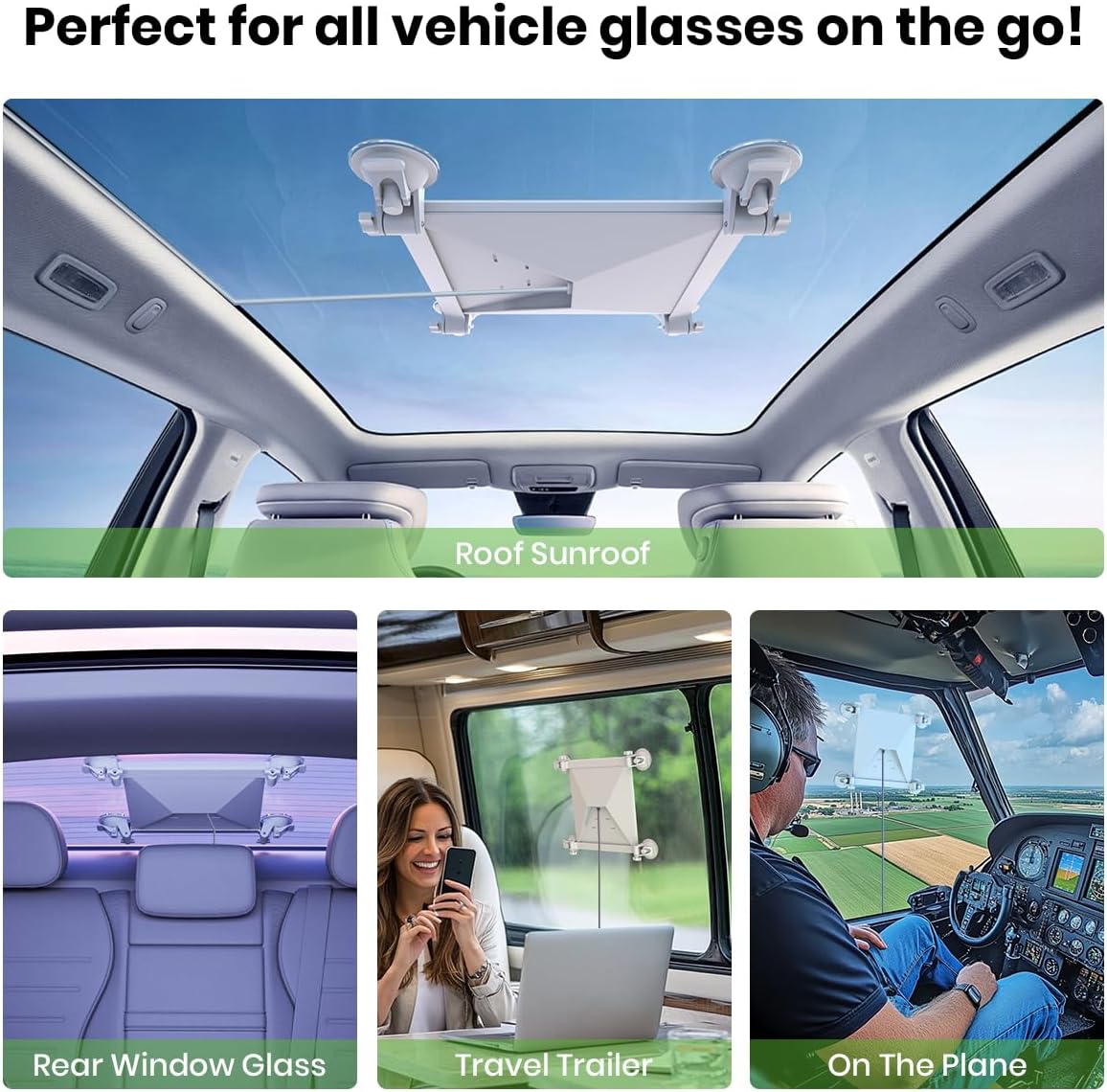Starlink Mini Suction Cup Mount, No-Drill Glass/Car Mount for Starlink Mini, Reusable Adhesive Suction Mount for Car Sunroof, RV, Yacht & On-The-Go Use-4