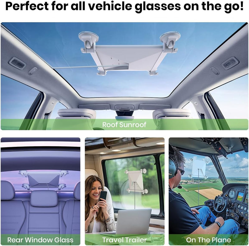 Starlink Mini Suction Cup Mount, No-Drill Glass/Car Mount for Starlink Mini, Reusable Adhesive Suction Mount for Car Sunroof, RV, Yacht & On-The-Go Use-4