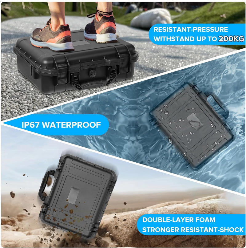 Starlink Mini Hard Case, IP67 Waterproof Shockproof Protective Case with Custom Foam for Starlink Mini Dish, Mount, Cable & Accessories, Portable Travel Case for RV, Camping & Outdoor Use-5