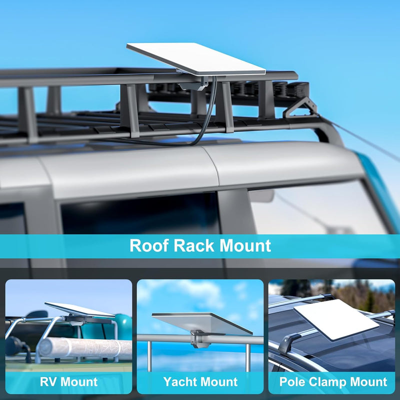 Starlink Mini Roof Rack Mount, No-Drill Vehicle Mount Bracket for Starlink Mini, Fits 10-32mm Roof Bars for Car, RV, Yacht & Outdoor Use-4