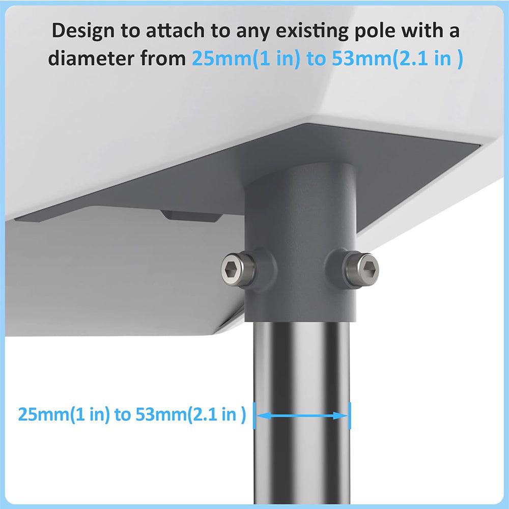 Starlink Standard V3 Pole Mount Adapter, Heavy-Duty Aluminum Alloy Pipe Mount Kit with Cable Management, Fits 25mm-53mm Poles for Starlink Gen3, Roof, Wall, RV & Outdoor Installation-6