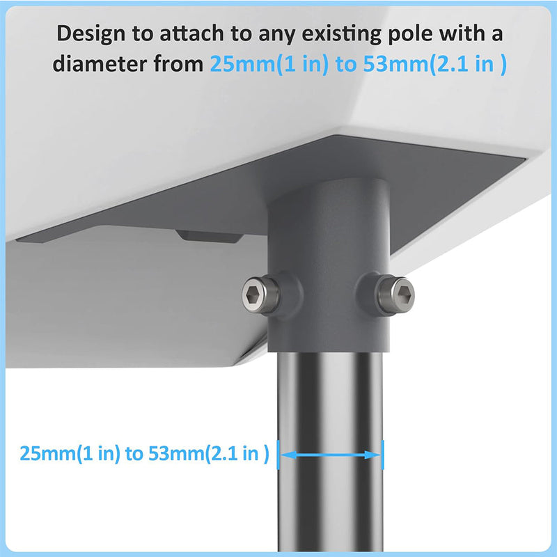 Starlink Standard V3 Pole Mount Adapter, Heavy-Duty Aluminum Alloy Pipe Mount Kit with Cable Management, Fits 25mm-53mm Poles for Starlink Gen3, Roof, Wall, RV & Outdoor Installation-6