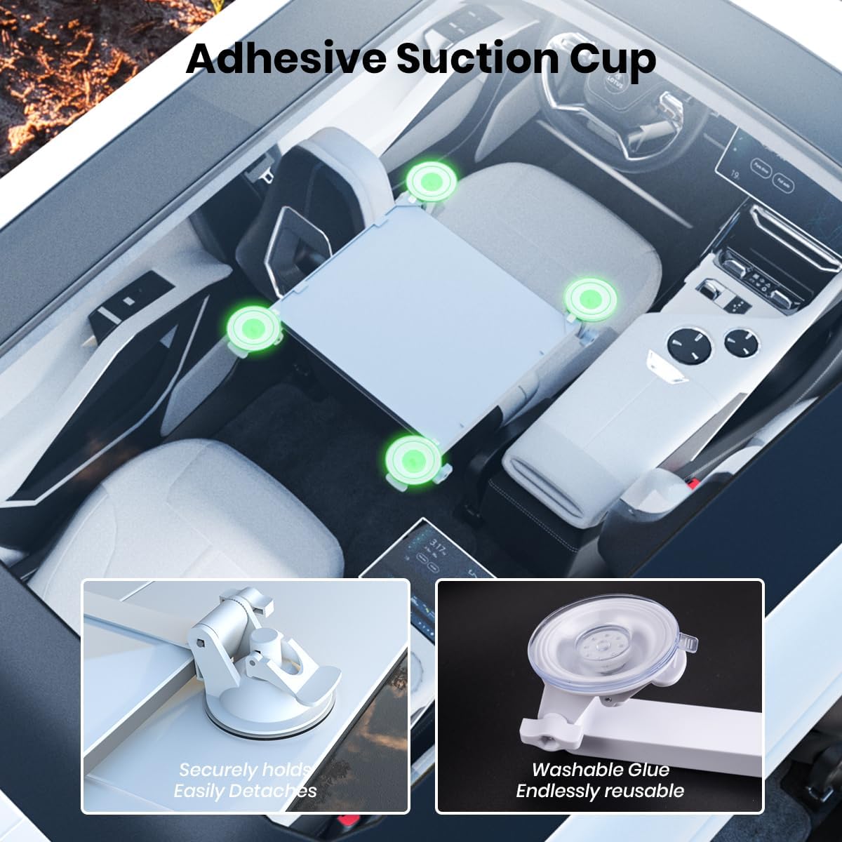 Starlink Mini Suction Cup Mount, No-Drill Glass/Car Mount for Starlink Mini, Reusable Adhesive Suction Mount for Car Sunroof, RV, Yacht & On-The-Go Use-1