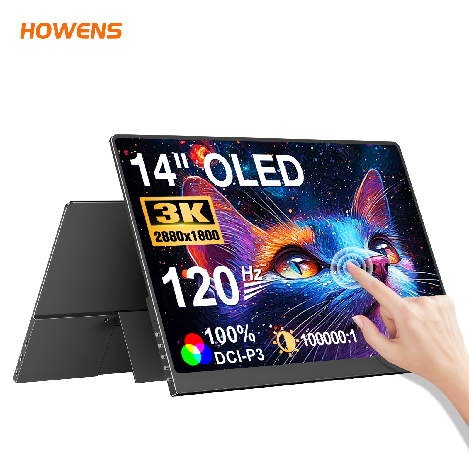 14" 3K 120Hz OLED Touch Portable Monitor | 10-Point Capacitive Touch Screen