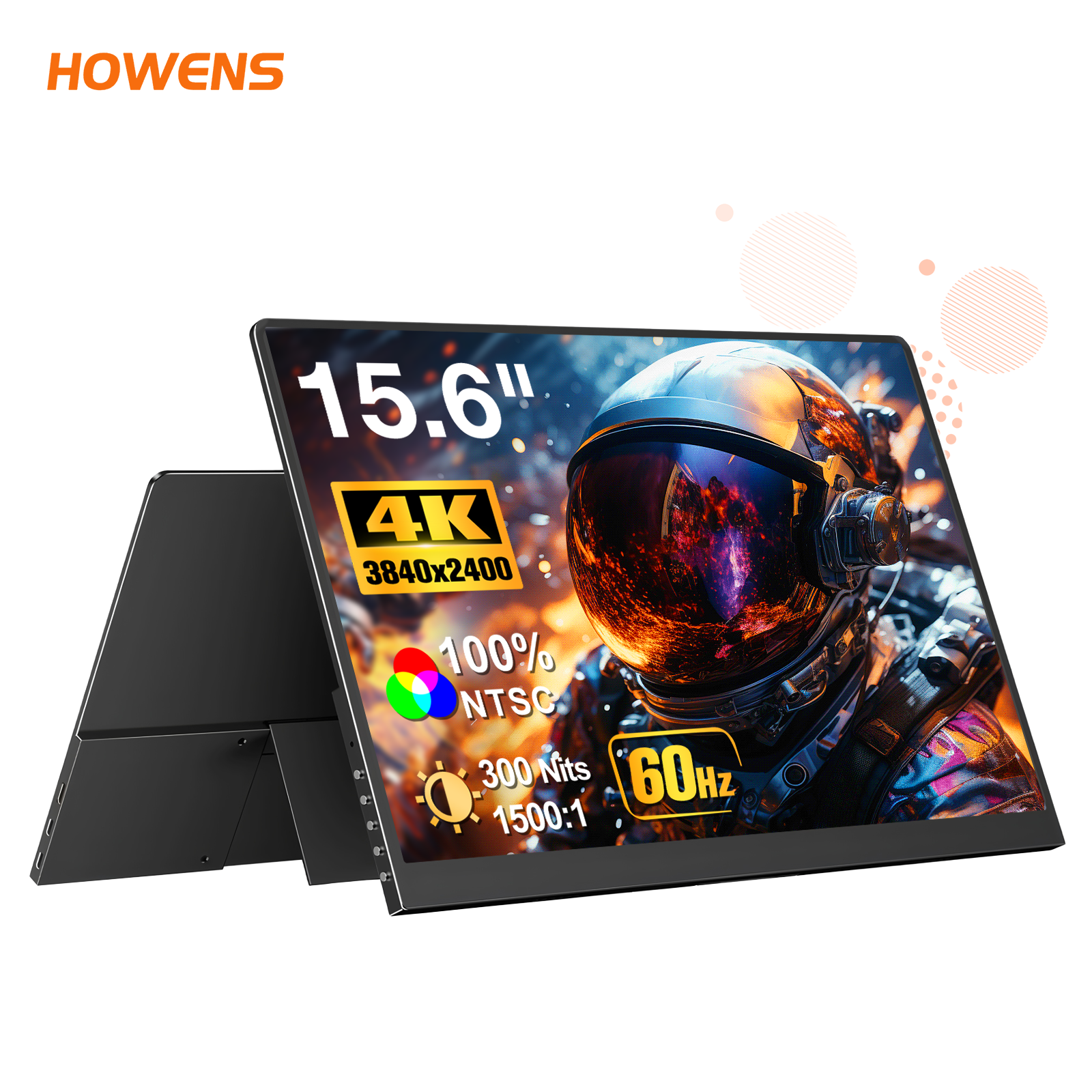 15.6" 4K 3840×2400 Portable IPS Monitor | 16:10 Non-Touch Gaming Screen for Laptop PS5 Steam Deck-1