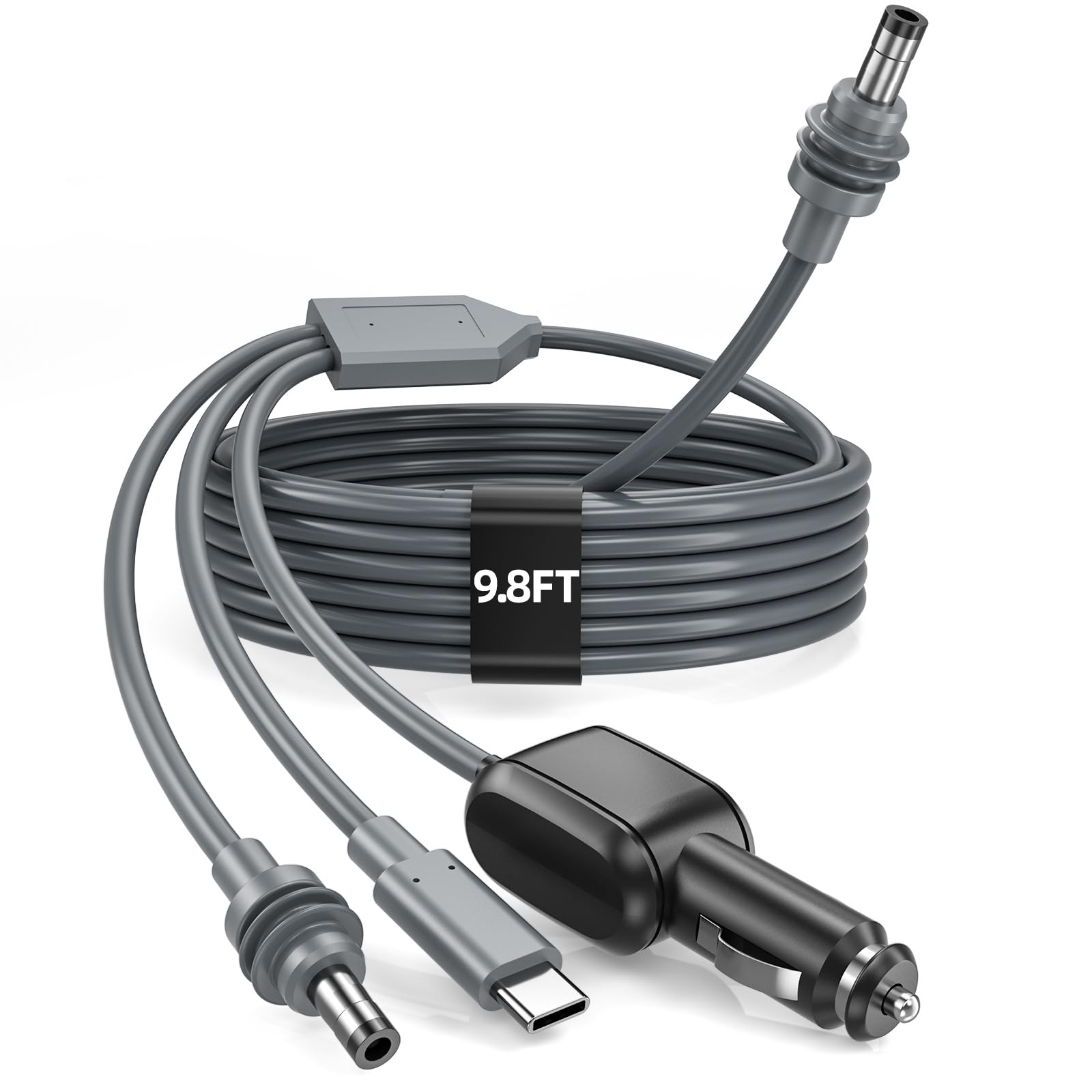 3-in-1 Starlink Mini DC Power Cable, 9.8FT 12V-24V Car Charger Cord with USB-C Port, Waterproof Step Up Converter for Starlink Mini, Plug and Play for Camping, RV, Truck, Home, Outdoor Adventures