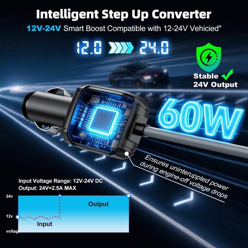 3-in-1 Starlink Mini DC Power Cable, 9.8FT 12V-24V Car Charger Cord with USB-C Port, Waterproof Step Up Converter for Starlink Mini, Plug and Play for Camping, RV, Truck, Home, Outdoor Adventures-4