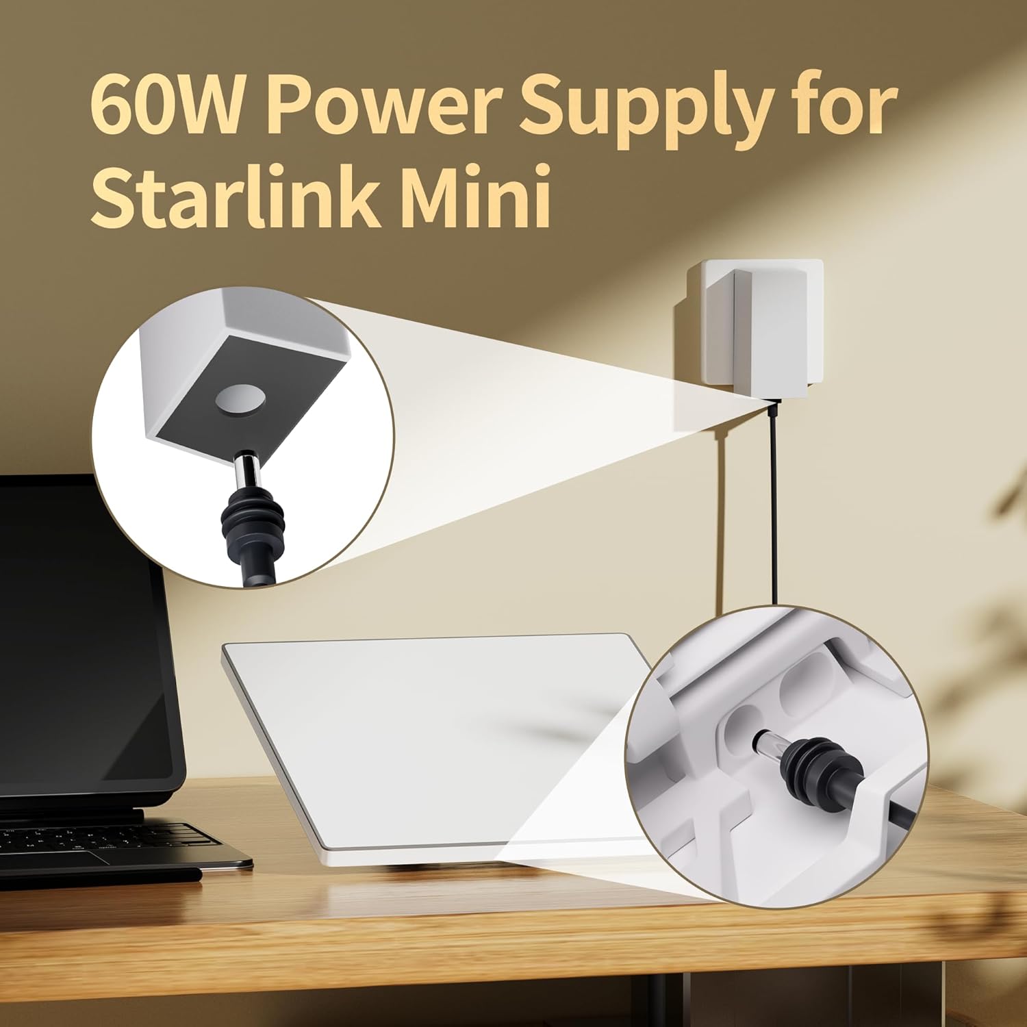 Starlink Mini 60W Power Adapter, 30V/2A Replacement Charger with Safety Protection, Compatible with Starlink Mini for Home, RV, Camping & Outdoor Use-5