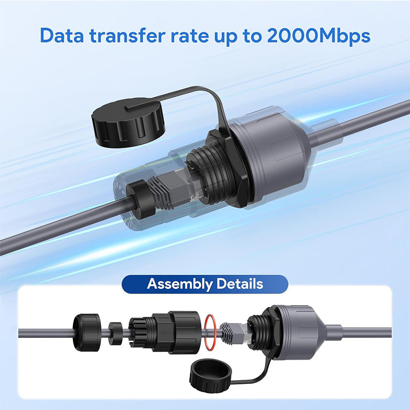 Starlink Cable Extension/Repair Kit, IP68 Waterproof RJ45 Ethernet Adapter, 2000Mbps Cat6 Shielded Cable for Starlink Standard, Gen3, Mini, Enterprise, RV, Camping, Home Network Extension-9