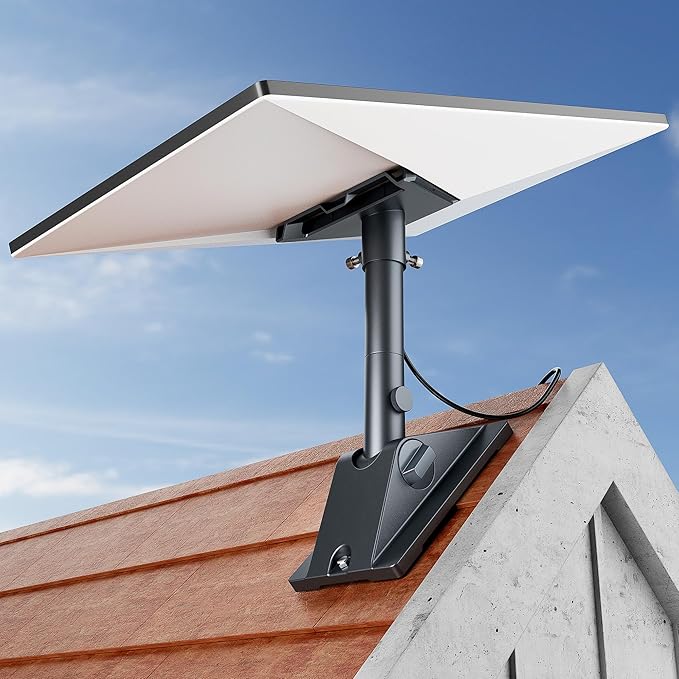 Starlink Gen 3 Mount Kit, Heavy-Duty Aluminum Roof/Wall Mount Accessories for Starlink V3, 5.5"x8.8" Stable Base, 90° Tool-Free Tilt, Insulation Guard, Satellite Dish Mounting Kit Pole & Pipe Adapter-1