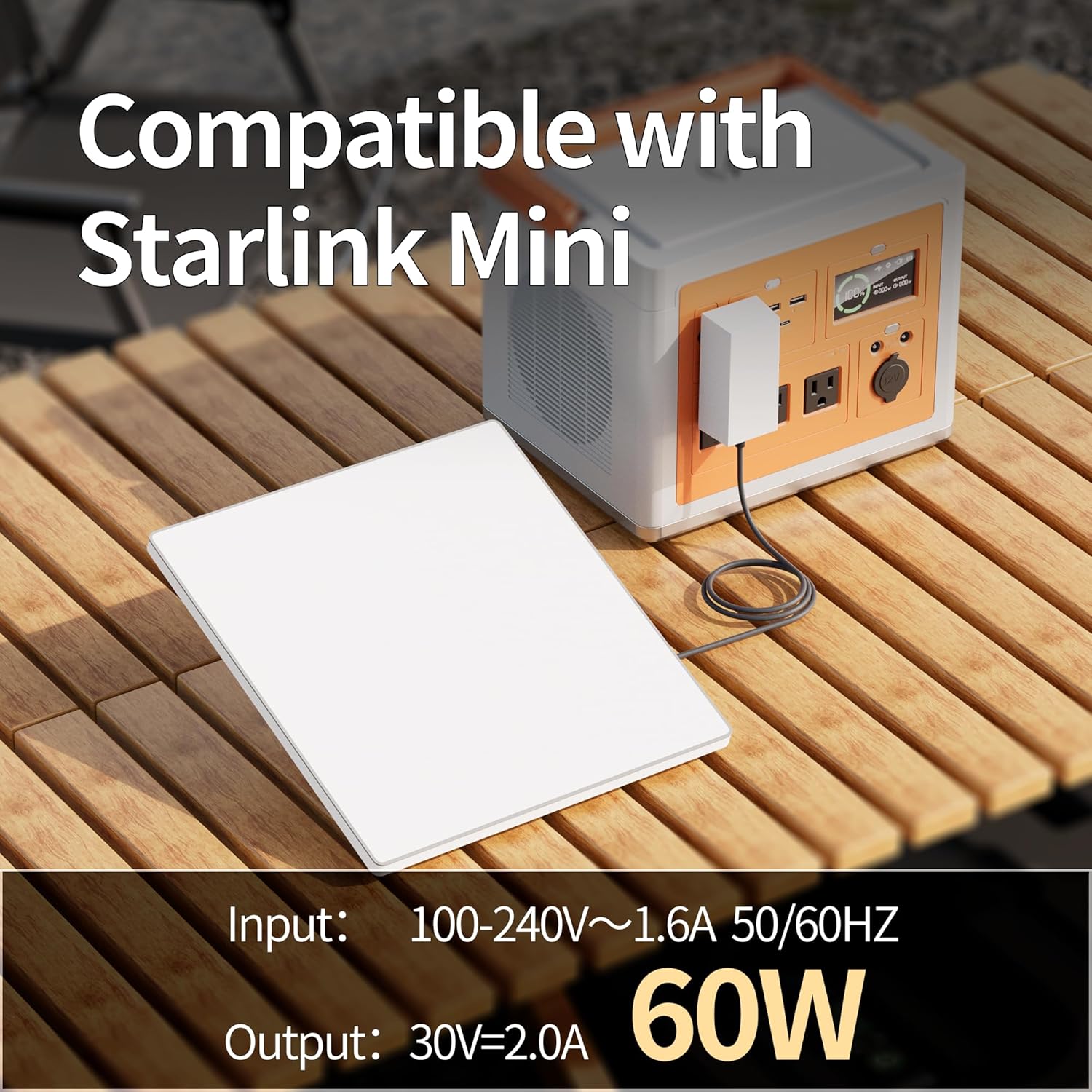 Starlink Mini 60W Power Adapter, 30V/2A Replacement Charger with Safety Protection, Compatible with Starlink Mini for Home, RV, Camping & Outdoor Use-4