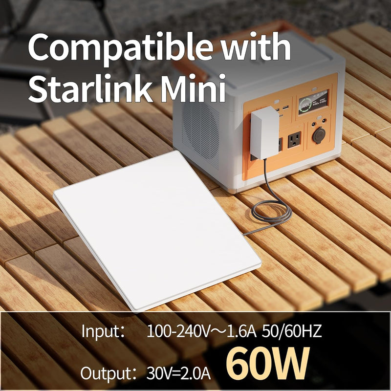 Starlink Mini 60W Power Adapter, 30V/2A Replacement Charger with Safety Protection, Compatible with Starlink Mini for Home, RV, Camping & Outdoor Use-4
