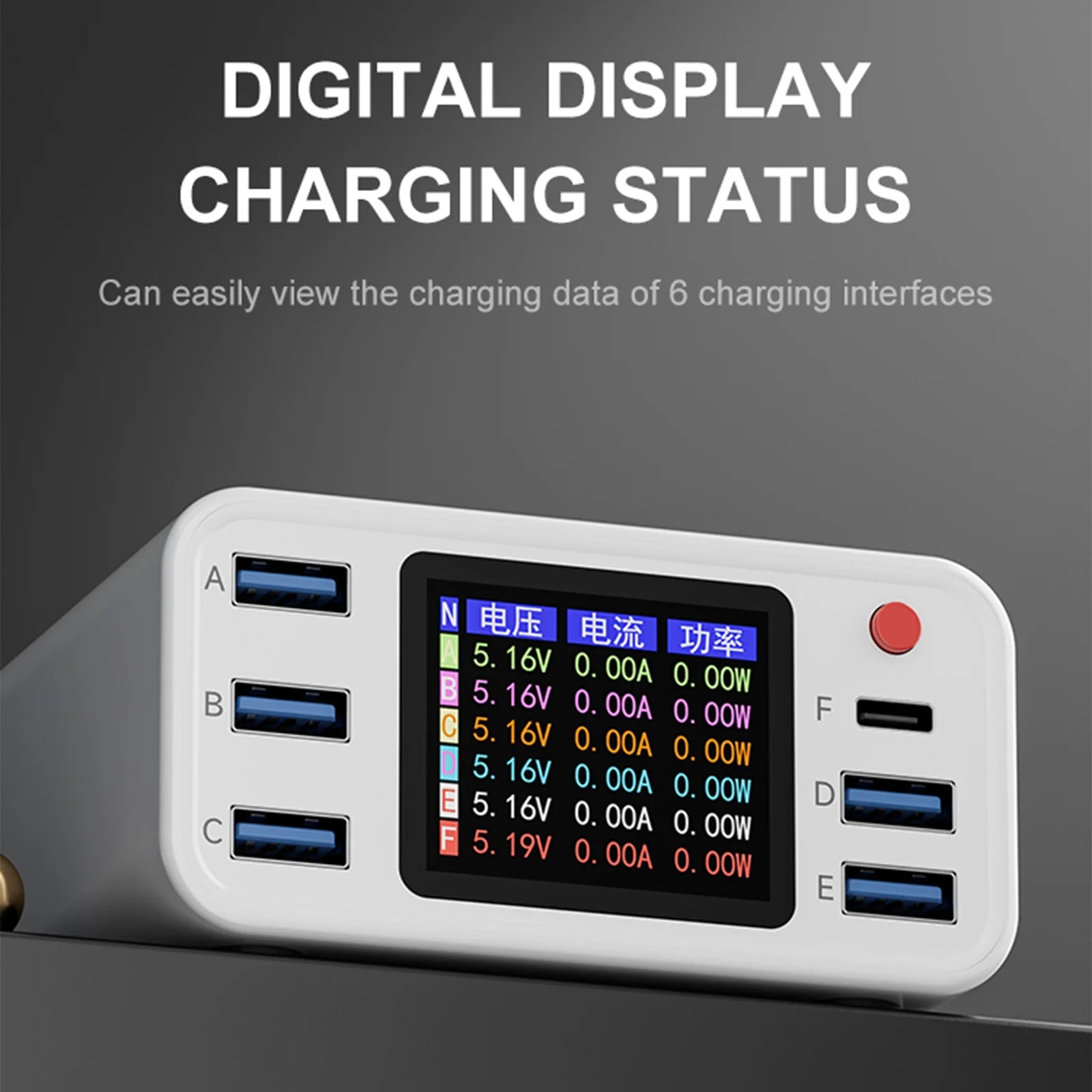 6-Port USB C Desktop Fast Charger | PD3.0 PPS QC3.0 Multi-Device Charging Station for iPhone Samsung MacBook Tablets-4