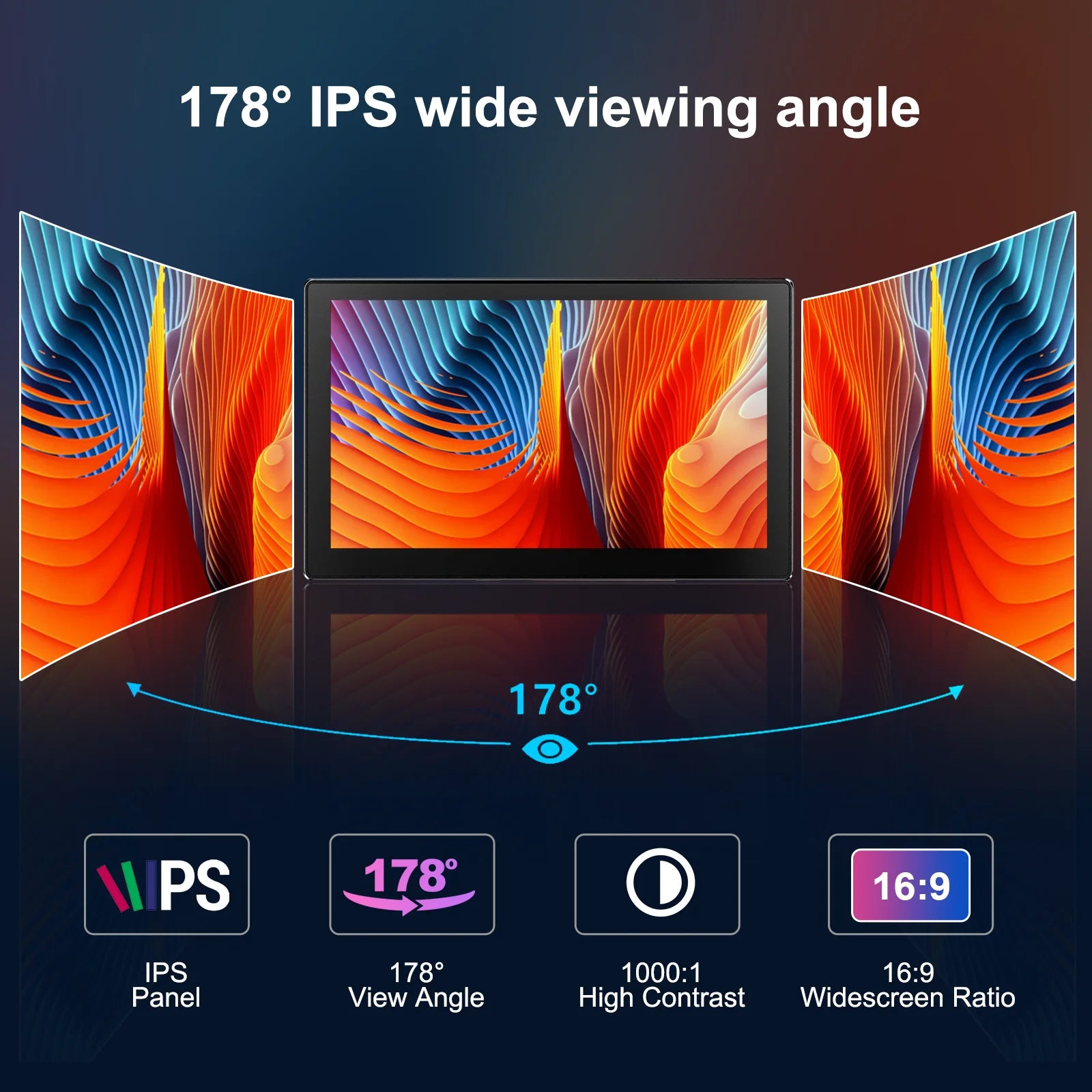 8 inch  Touch Monitor 1280x800P 16:10 Widescreen Ratio HDMI Interface for  DIY Projects Surveillance Display-4