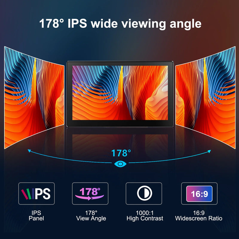 8 inch  Touch Monitor 1280x800P 16:10 Widescreen Ratio HDMI Interface for  DIY Projects Surveillance Display-4
