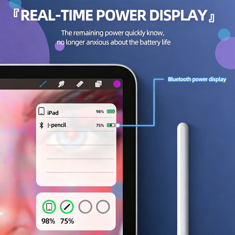 Magnetic Charging Stylus Pen for iPad, Tilt Palm Rejection Pencil with Metal Nib, No Delay-2