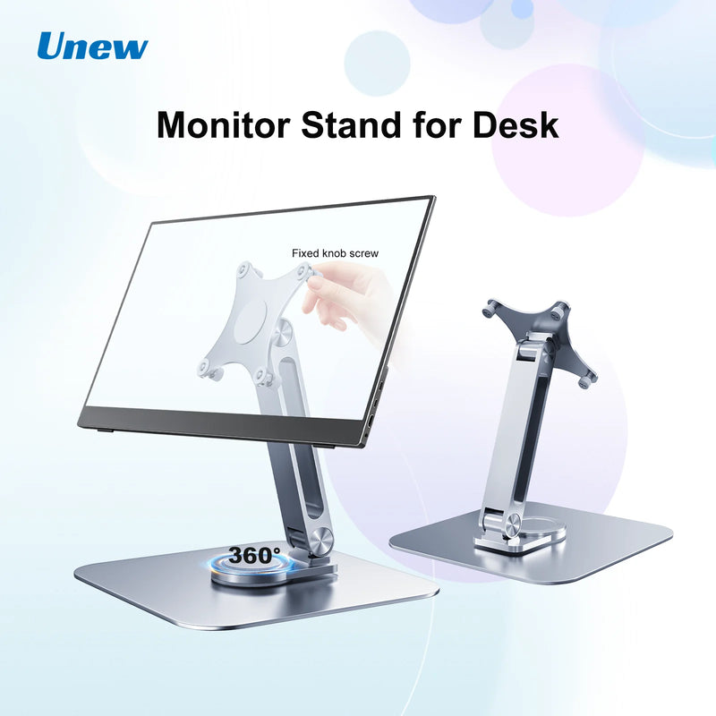 Portable monitor stand aluminum alloy desktop 360 ° rotation, VESA 75x75 suitable for M4 screws 5KG load capacity ultra stable-1