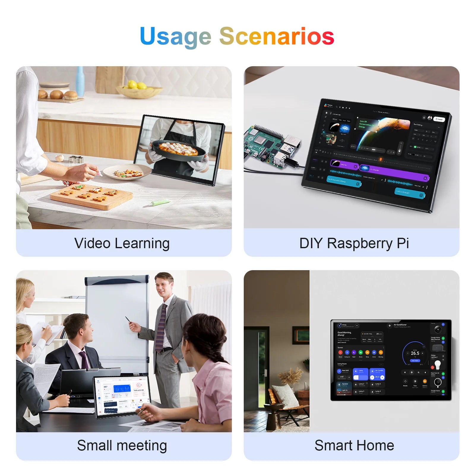 14 inch Portable Monitor Touch Screen with 1920X1200 IPS Office Computer Second Display for Laptop Phone CCTV DIY Car Syteam-5