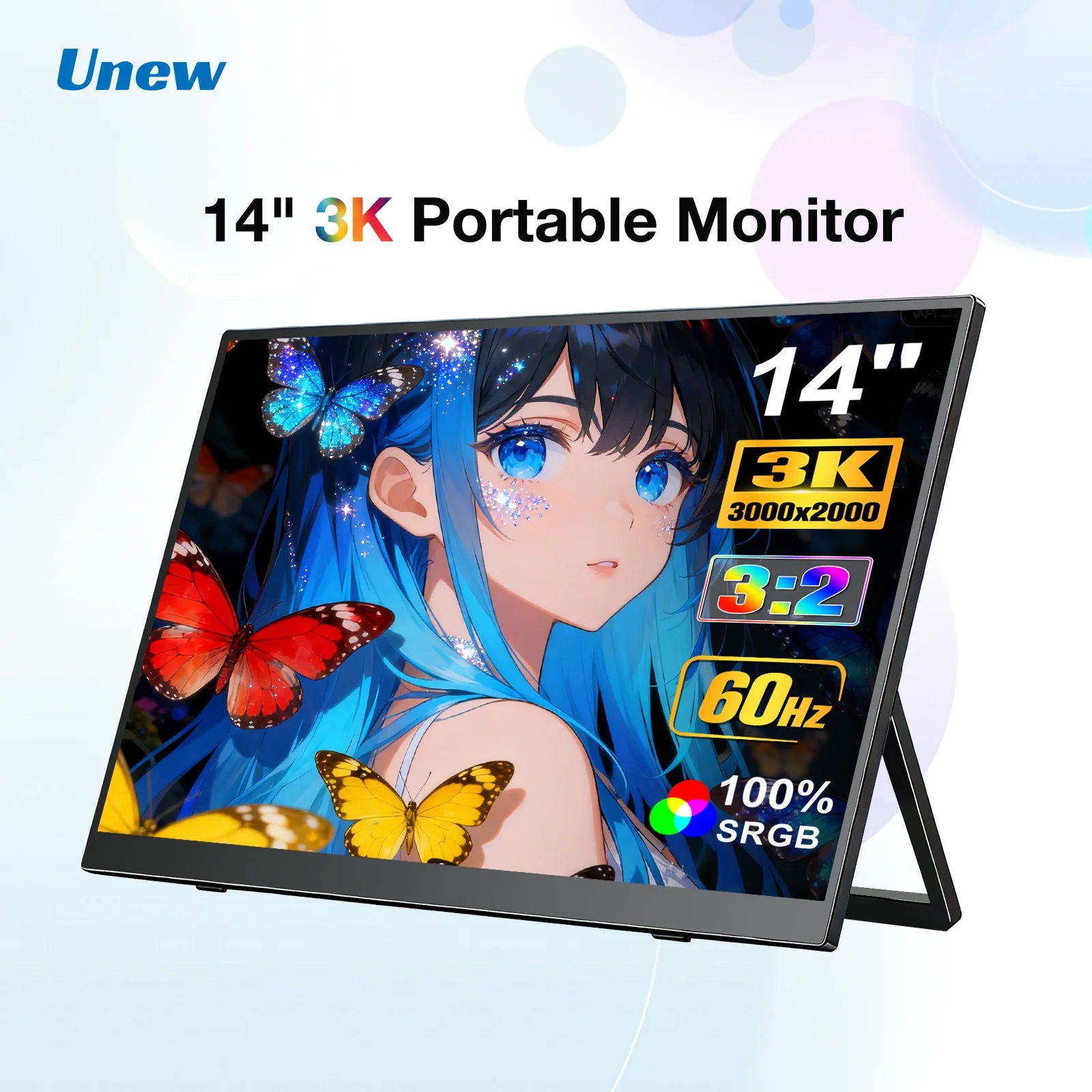 14 Inch 3K 3000x2000 Portable Monitor IPS 100% sRGB Low Blue Light External Second Screen for Laptop PS5 Switch Phone ﻿-1