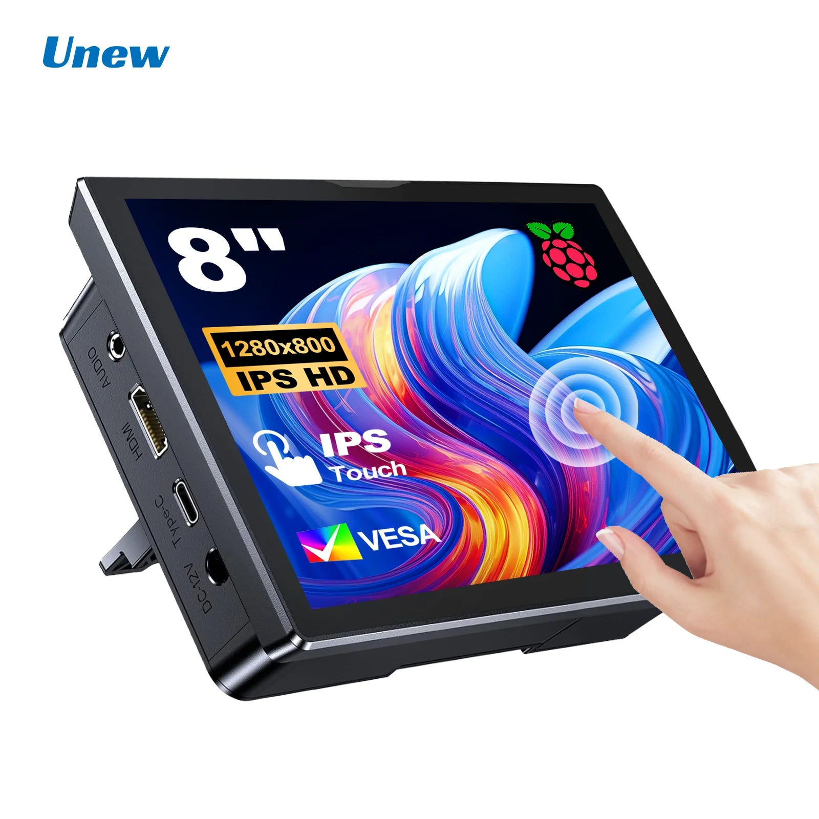 8 inch Pi Monitor 1280x800P 16:10 Widescreen Ratio HDMI Interface for Raspberry Pi DIY Projects Surveillance Display-7