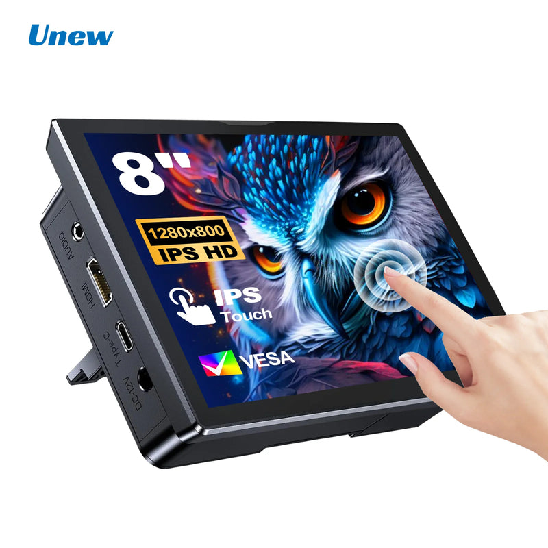 8 inch  Touch Monitor 1280x800P 16:10 Widescreen Ratio HDMI Interface for  DIY Projects Surveillance Display-2