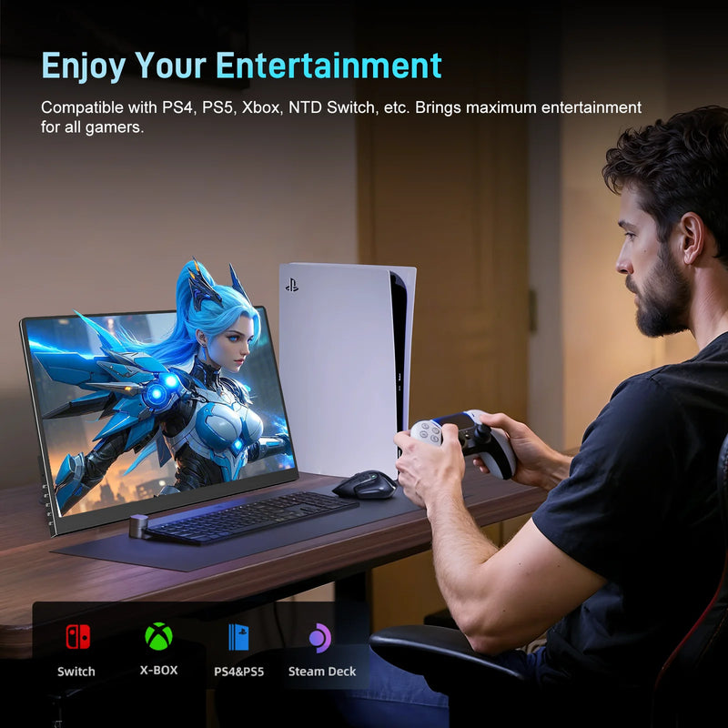 4K Portable Monitor 15.6 inch Screen 3840*2400 16:10 IPS Gaming Monitor Switch PS Xbox Teams Deck External Screen with Stand-6
