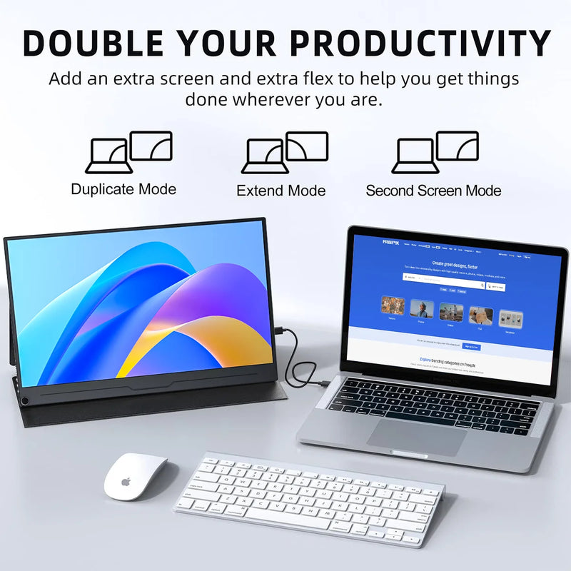 15.6 inch Portable Monitor UHD 3840X2160 Ultra-Thin 4K IPS Screen for PC Gaming External Display with for Xbox Switch PS4/5-6