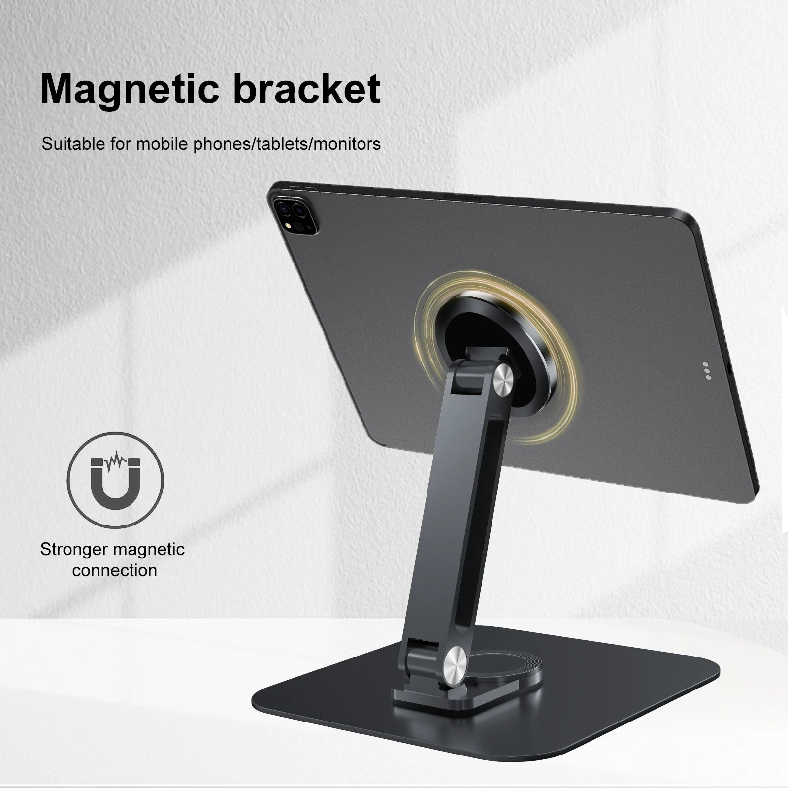 Portable monitor stand aluminum alloy desktop 360 ° rotation, VESA 75x75 suitable for M4 screws 5KG load capacity ultra stable-6