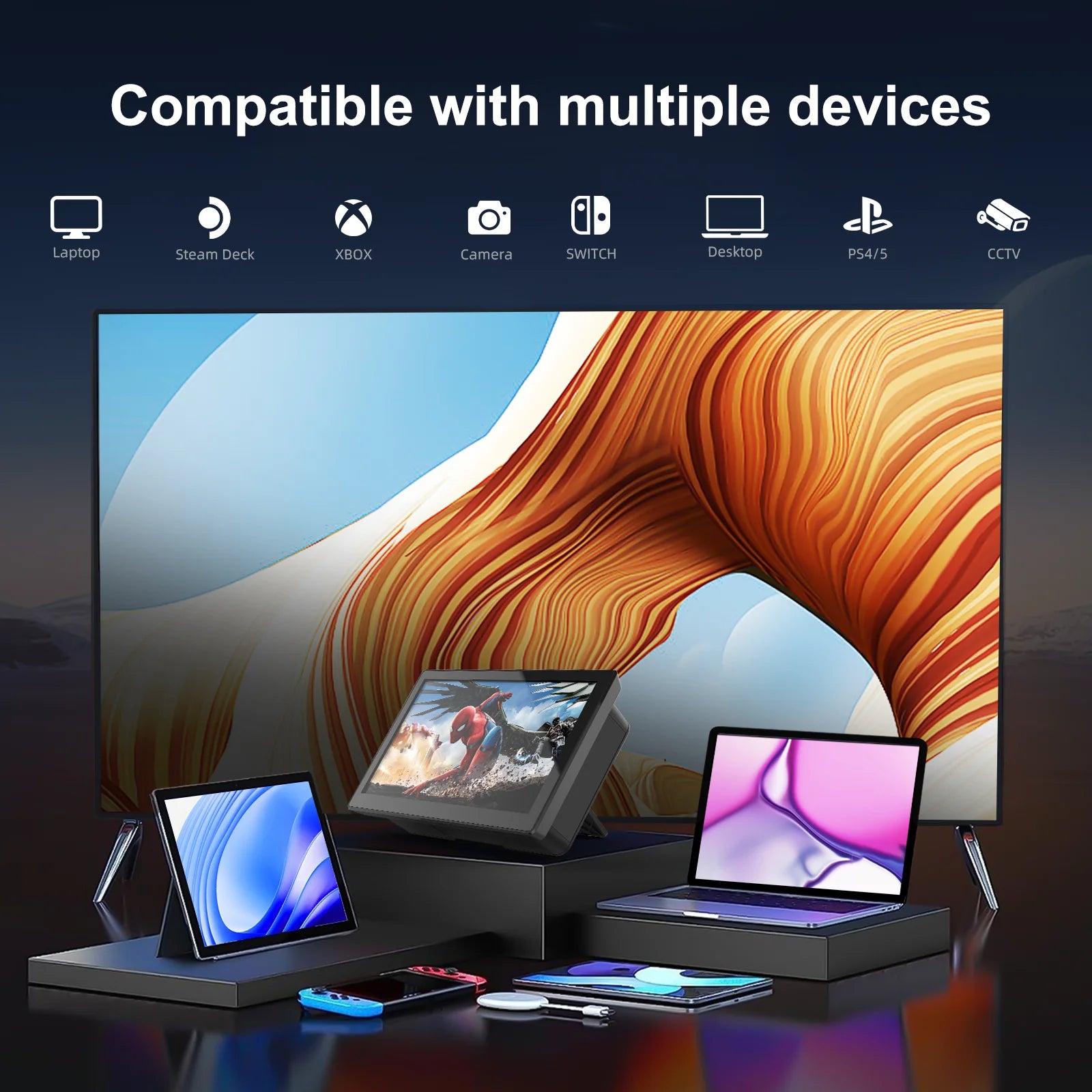 8 inch  Touch Monitor 1280x800P 16:10 Widescreen Ratio HDMI Interface for  DIY Projects Surveillance Display-6