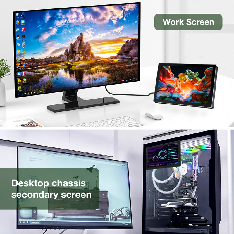 6 Inch Portable Monitor 1080P Supports VESA Installation And Is Compatible With Laptop PS4/5 Xbox Cameras-5