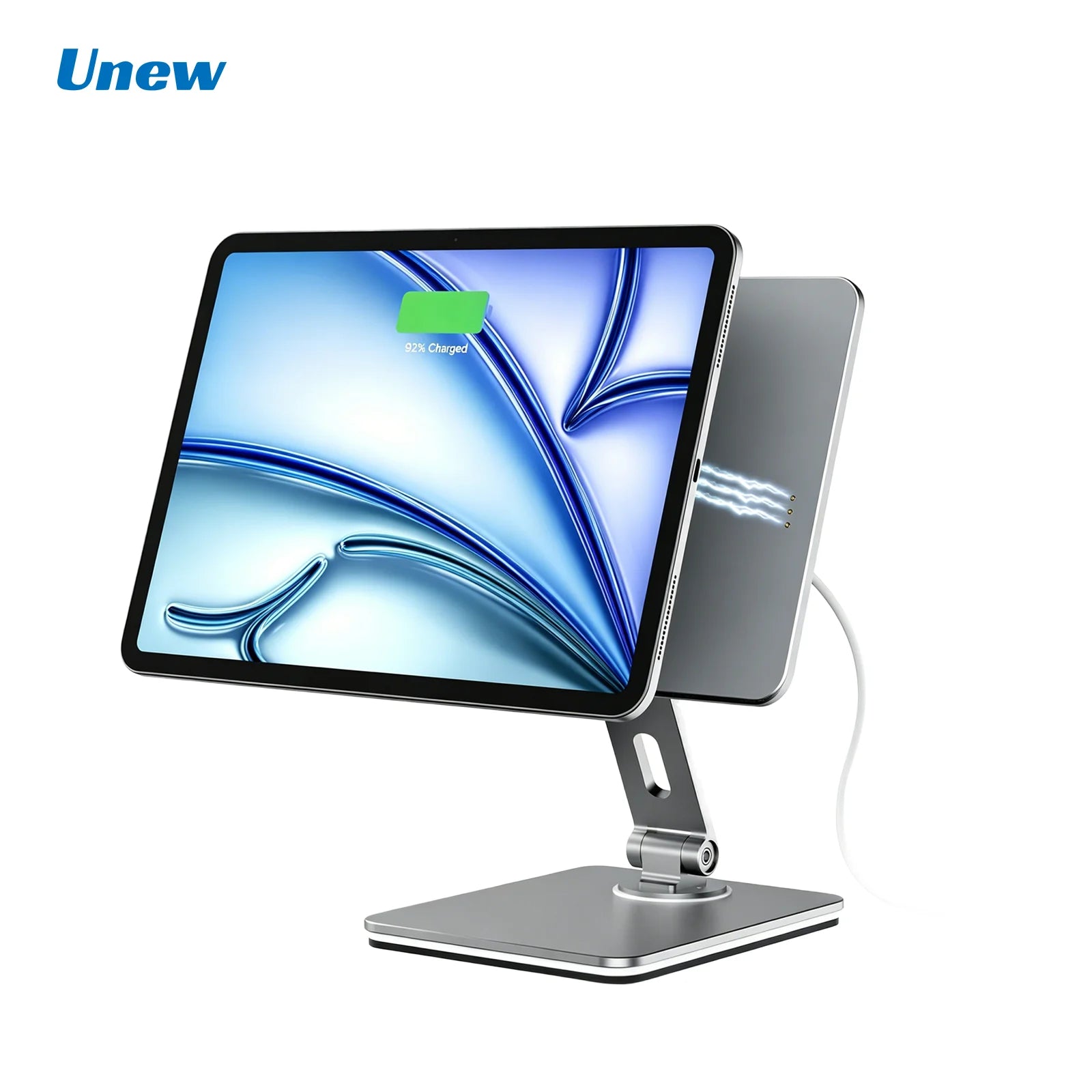 Magnetic iPad Stand 360° Rotation Foldable Aluminum Holder for iPad Air 10.9/11 & Pro 11 Adjustable Desk Mount Wireless Charging-7
