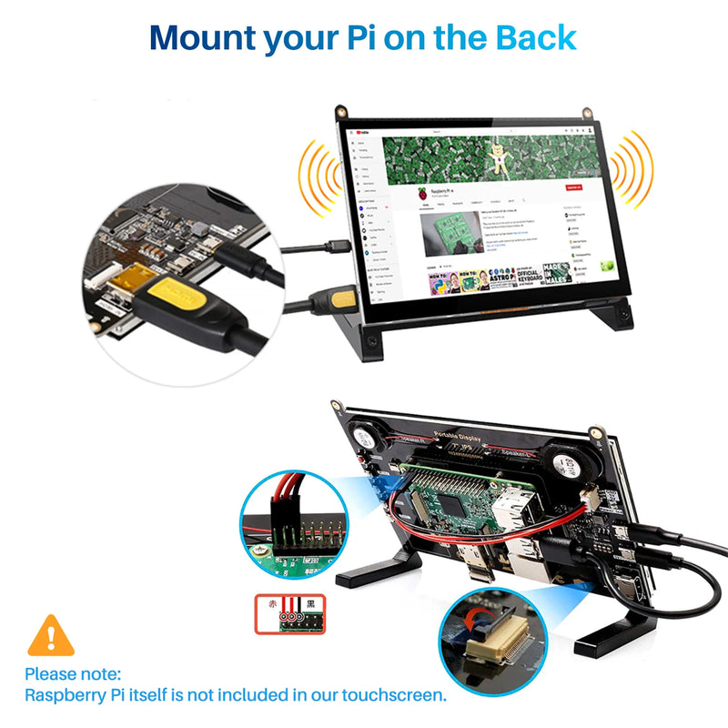 7" Open Frame Raspberry Pi Touch Monitor | 1024×600 5-Point Capacitive IPS Bare Screen-2