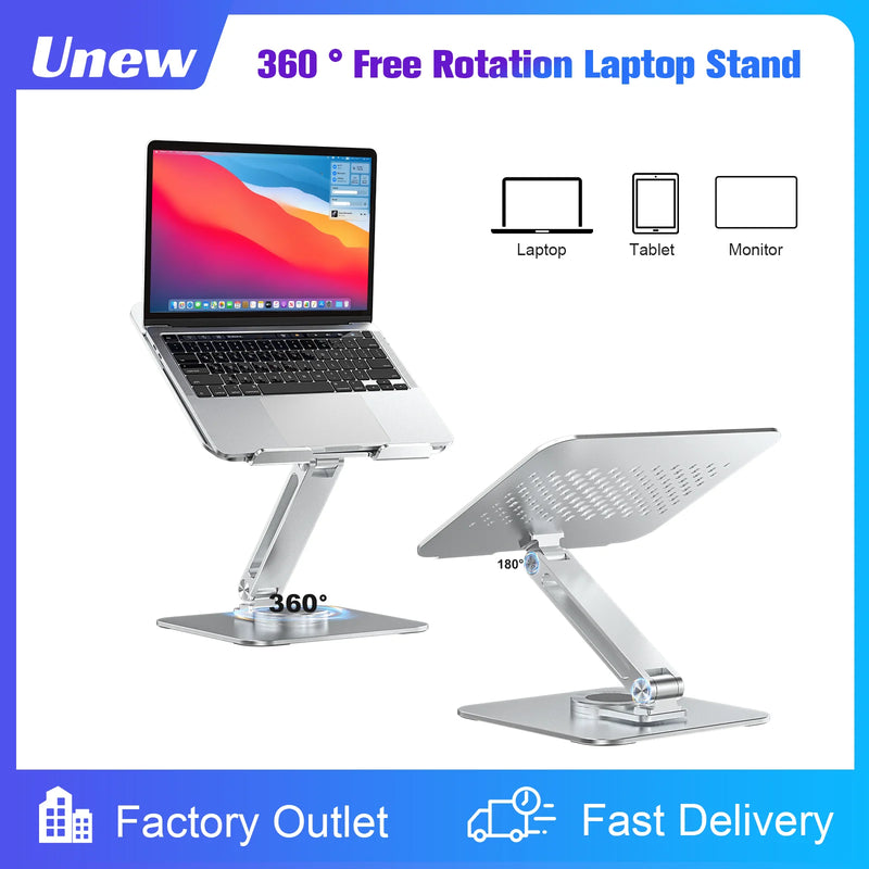 360° Rotatable Stand Metal Aluminum For Laptop Holder Adjustable Anti-Slip Silicone Base Stability for Tablet ﻿Portable Monitor-1