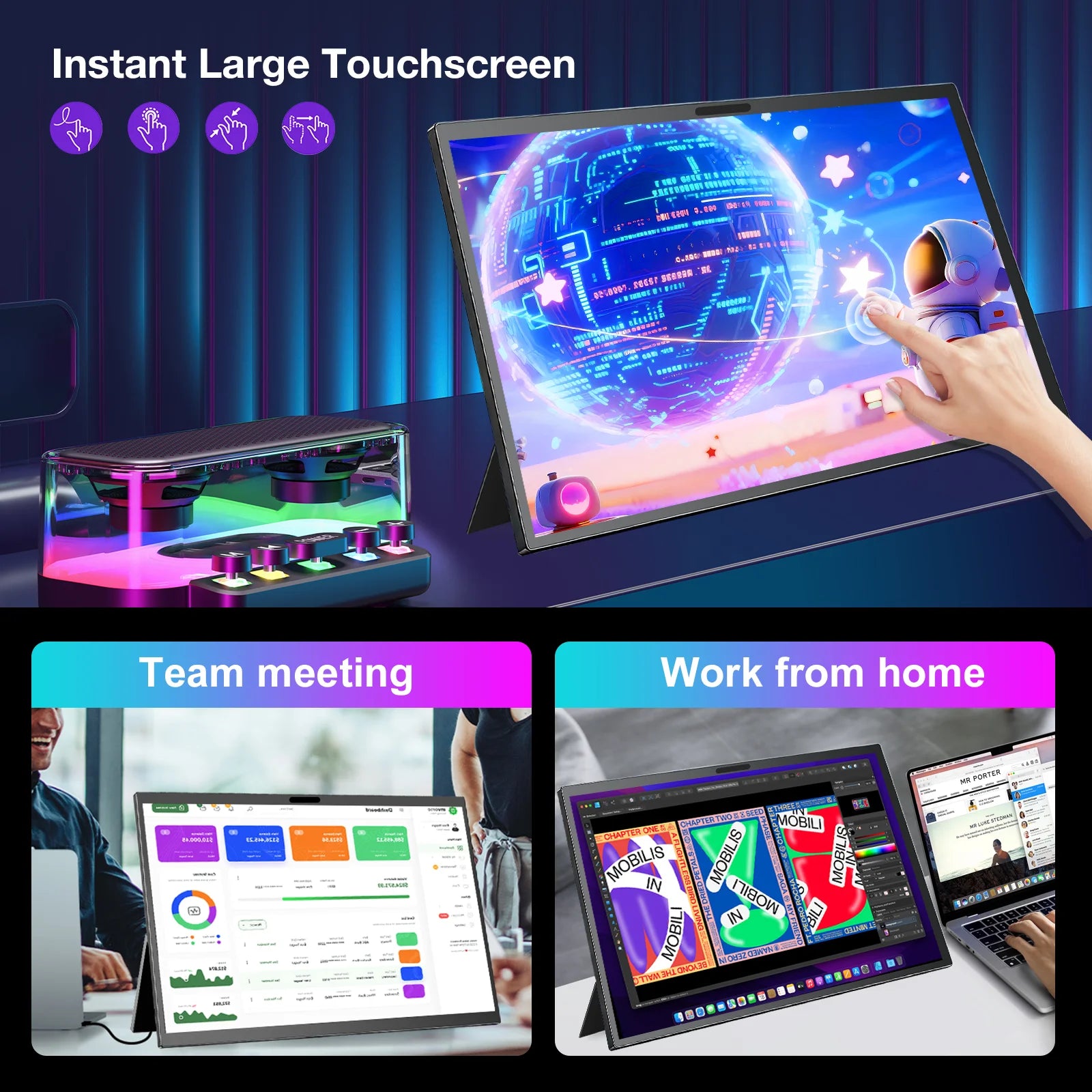 17.4" 2.5K 10-Point Touch Portable IPS Monitor | 2560×1600 16:10 VESA 75×75mm-6