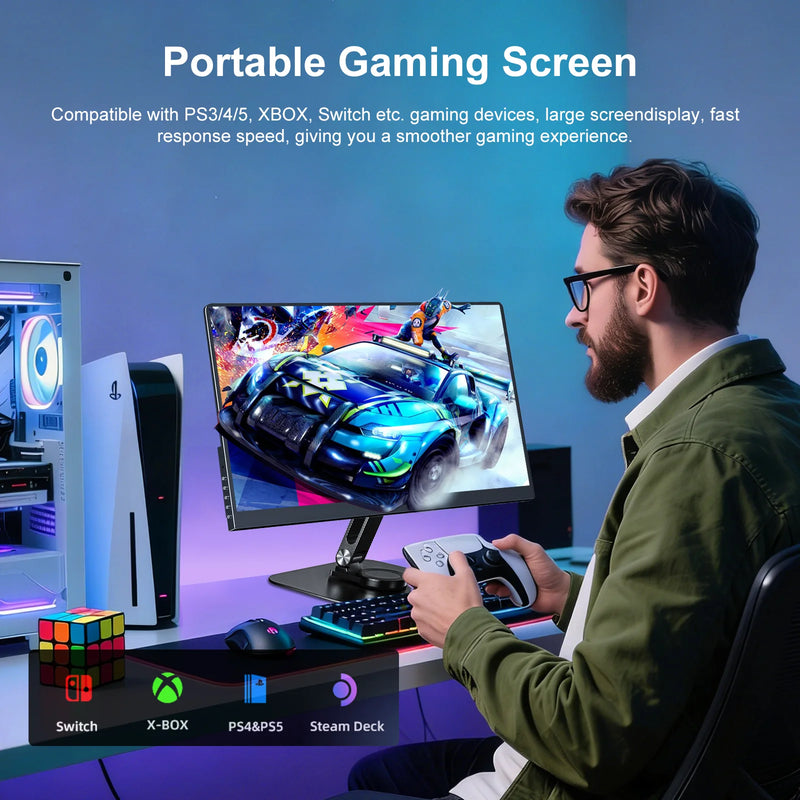 14 Inch 3K 3000x2000 Portable Monitor IPS 100% sRGB Low Blue Light External Second Screen for Laptop PS5 Switch Phone ﻿-4