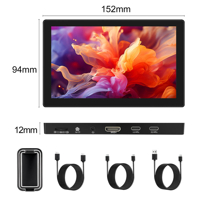 6 Inch Portable Monitor 1080P Supports VESA Installation And Is Compatible With Laptop PS4/5 Xbox Cameras-7