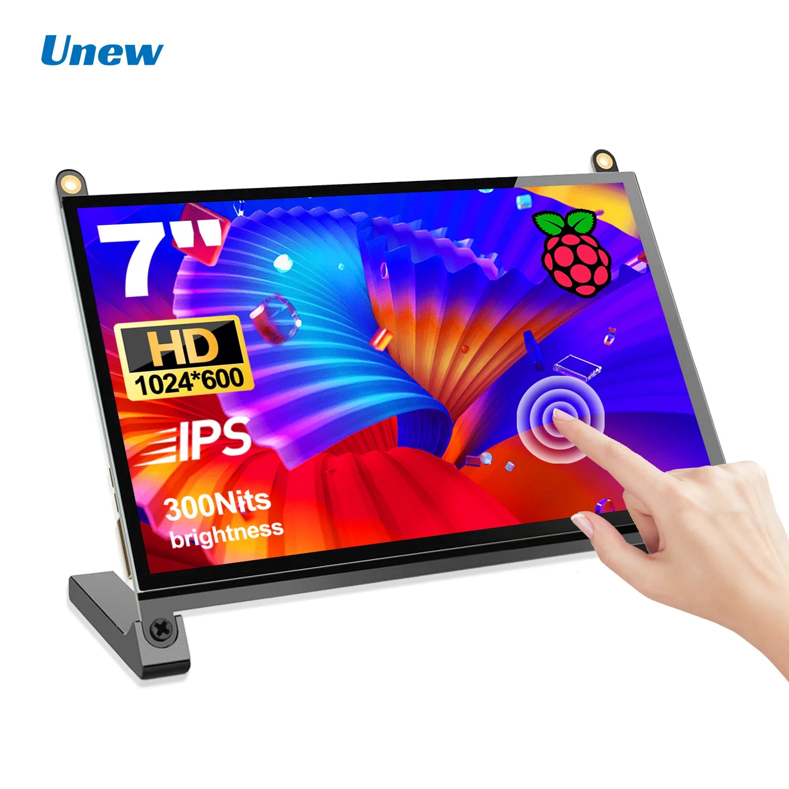 7" Open Frame Raspberry Pi Touch Monitor | 1024×600 5-Point Capacitive IPS Bare Screen-1