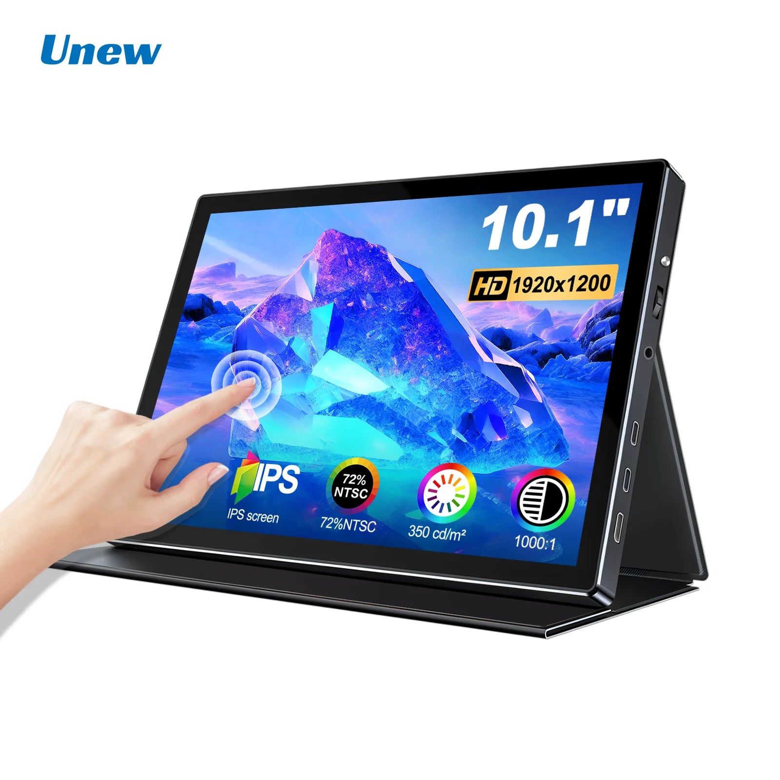 10.1" 1920×1200 Touch Portable IPS Monitor | Type-C & HDMI With Protective Leather Case-1
