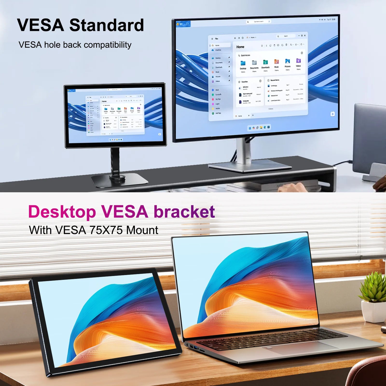 11" 2.5K Touchscreen Portable Monitor 2560x1600 IPS VESA 75*75mm 16:10 USB-C HDMI Display For Laptop Mac PC PS5 Switch-6