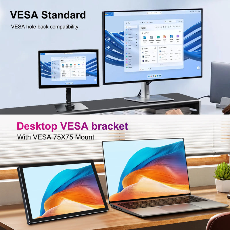 11" 2.5K Touchscreen Portable Monitor 2560x1600 IPS VESA 75*75mm 16:10 USB-C HDMI Display For Laptop Mac PC PS5 Switch-6