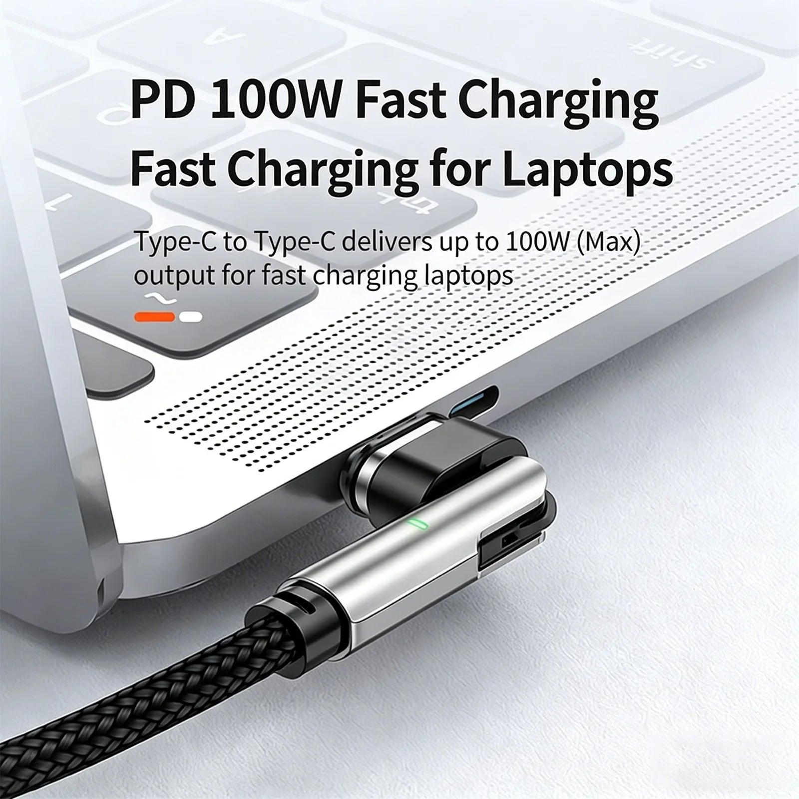 100W PD Magnetic Charging Cable 180° Rotatable Braided Fast Charging Cable Type C Lightning Micro USB 3 In 1 For iPhone Android-5