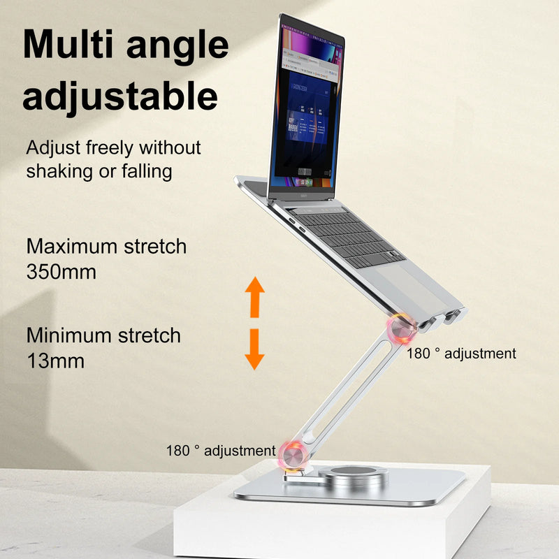 360° Rotatable Stand Metal Aluminum For Laptop Holder Adjustable Anti-Slip Silicone Base Stability for Tablet ﻿Portable Monitor-3
