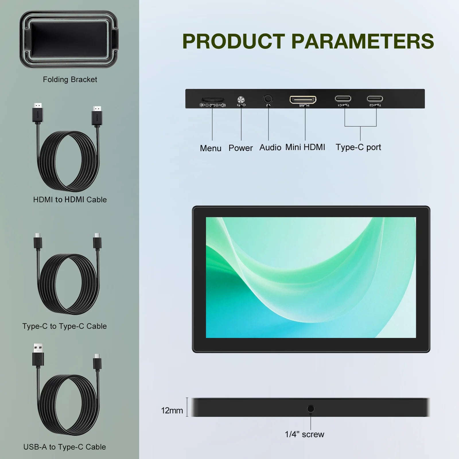 6 Inch Portable Monitor 1080P Supports VESA Installation And Is Compatible With Laptop PS4/5 Xbox Cameras-6