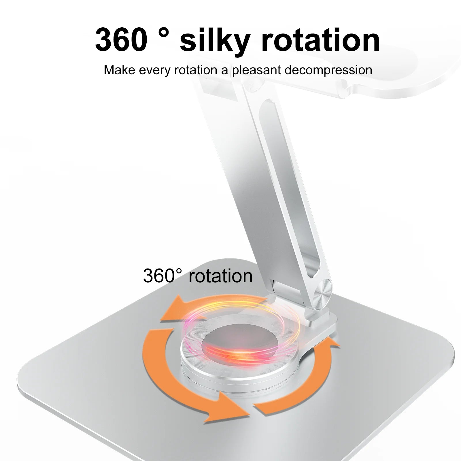 360° Rotatable Stand Metal Aluminum For Laptop Holder Adjustable Anti-Slip Silicone Base Stability for Tablet ﻿Portable Monitor-5