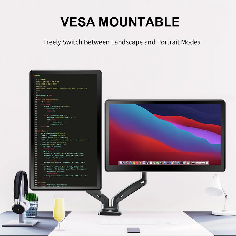 15.6 inch touch monitor display 1080P FHD 1920X1080  suitable for second monitor display supports VGA USB AV HDMI video input-6